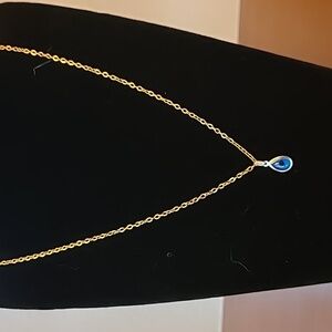 Evil Eye Stainless Steel Gold Chain Pendant Necklace